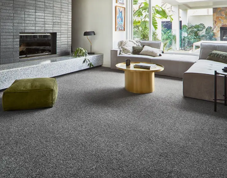 Custom-designed wool carpet in luxury interior