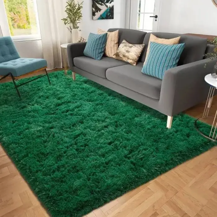 Dark Green Shaggy Rug