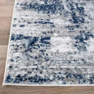 Distressed Abstract Round Rug img 1