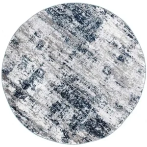Distressed Abstract Round Rug img 4