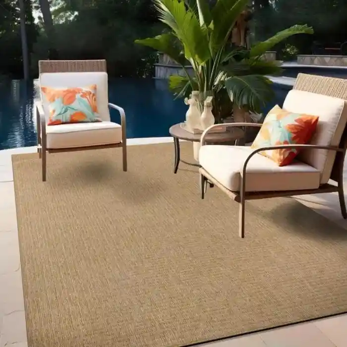 Distressed Frame Outdoor Rug