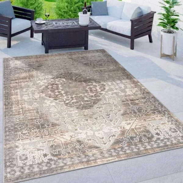 Distressed Medallion Outdoor Rug