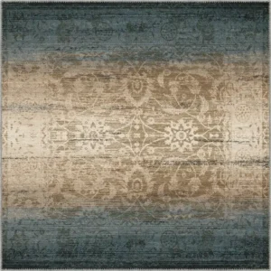 Eliana Teal Beige Damask Rug