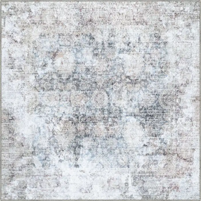 Ethan Brown Blue Erased Turkish Rugs