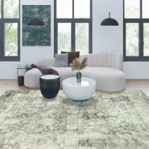 Ethan Green Erased Turkish Carpet img 3