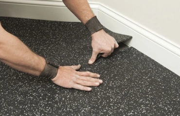 Professional rubber floor installation in Dubai