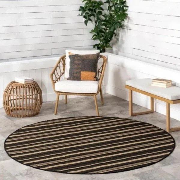 Gazania Striped Round Rug