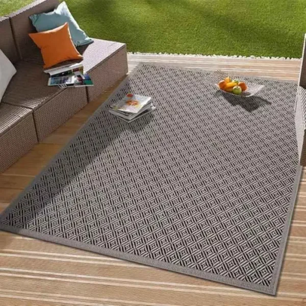 Geometric Border Outdoor Rug img 1