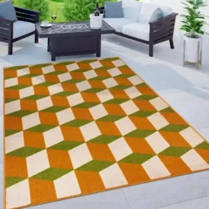 Geometric Flatweave Outdoor Rug img 2
