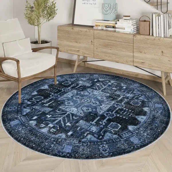Gideon Blue Medallion Turkish Carpet image 3