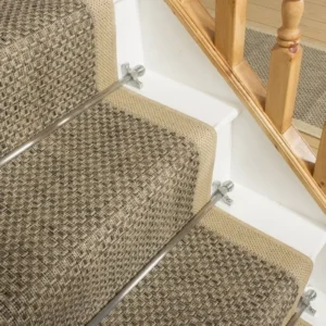 Gingham Tweed Beige Stair Runner image 2