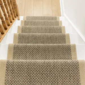 Gingham Tweed Beige Stair Runner image 3