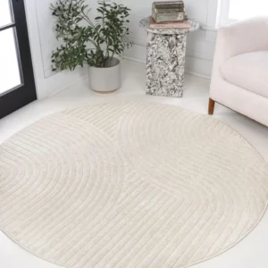 Hallie Curve Geometric Round Rug