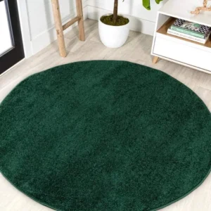 Haze Solid Low-Pile Round Rug