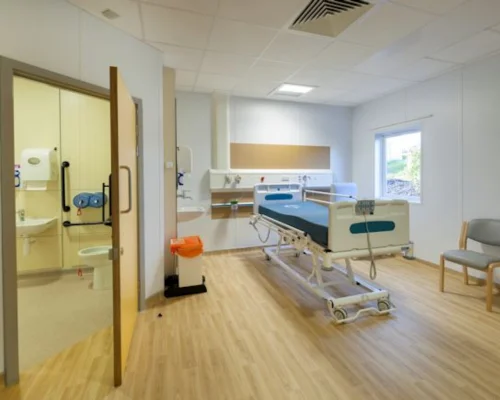 Hospital Room with Wood-Look Vinyl Flooring in Dubai