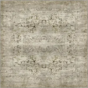 Hudson Green Beige Medallion Turkish Carpet