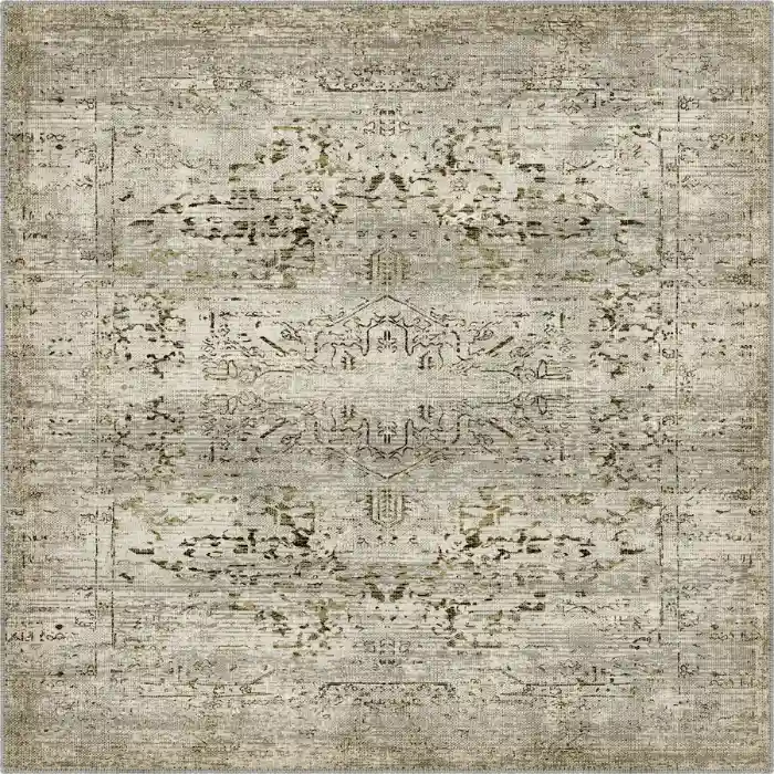 Hudson Green Beige Medallion Turkish Carpet