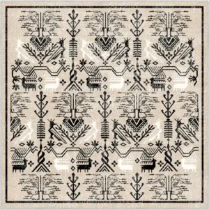 Jayden Cream Vintage Washable Turkish Carpet