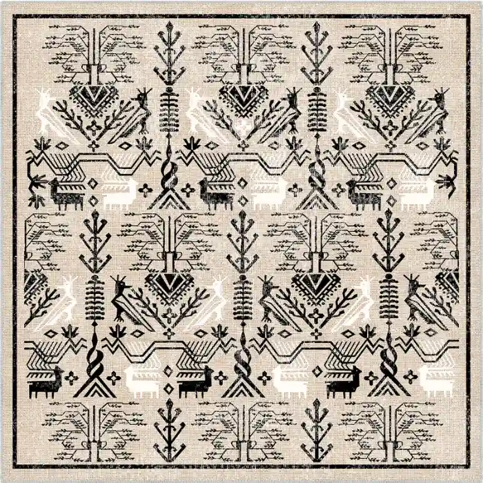 Jayden Cream Vintage Washable Turkish Carpet