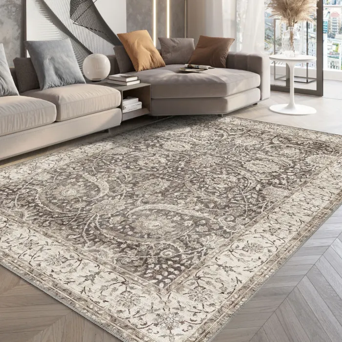 Leonie Washable Brown Vintage Turkish Carpet img 3