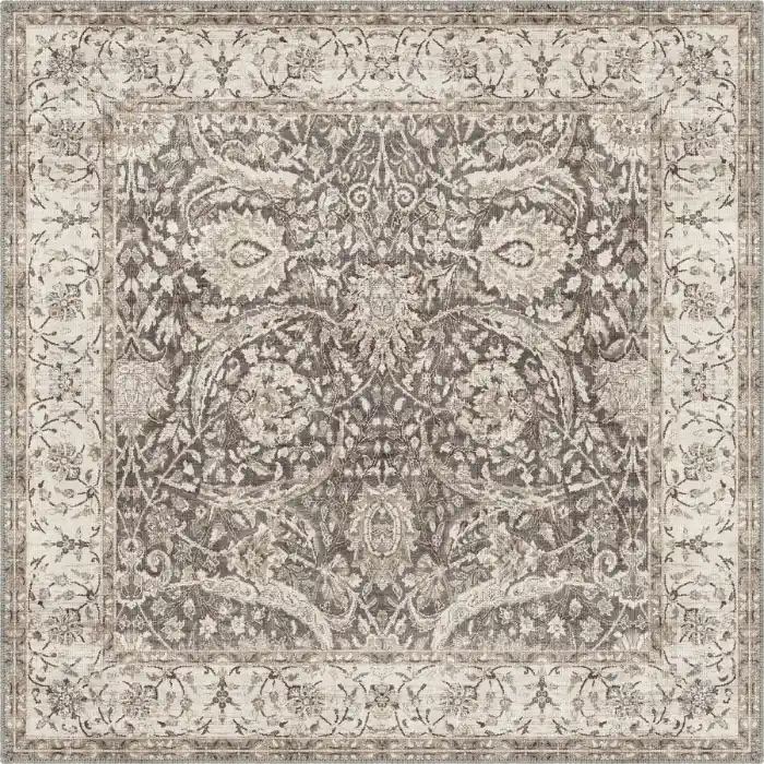 Leonie Washable Brown Vintage Turkish Carpet