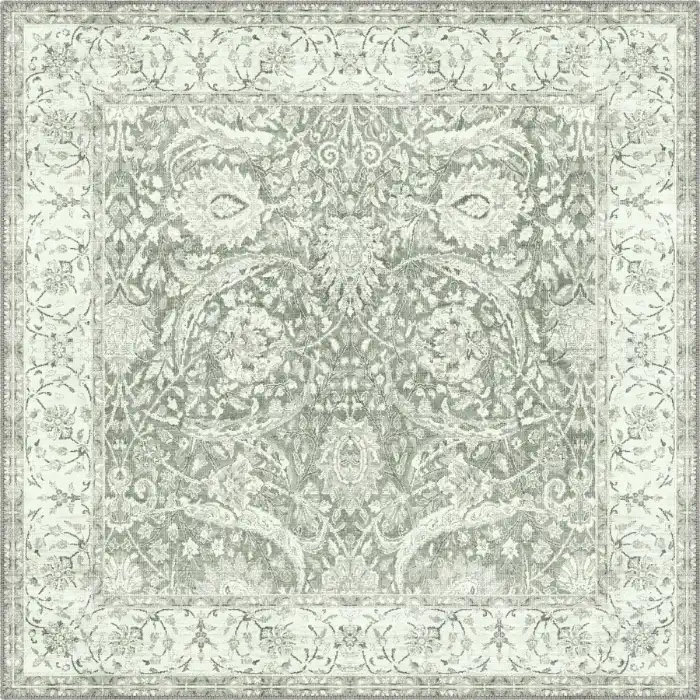 Leonie Washable Green Turkish Carpet