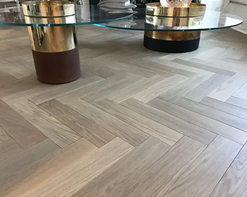 Light Oak Herringbone Flooring in Dubai