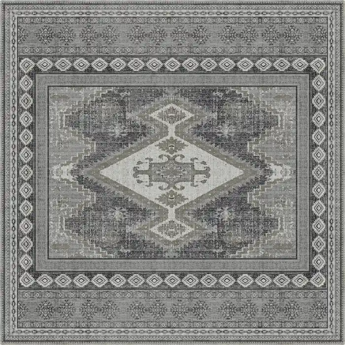Magnus Medallion Grey Turkish Carpet