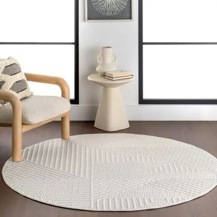 Makena Modern Geometric Round Rug