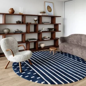 Mandia Wool Striped Round Rug