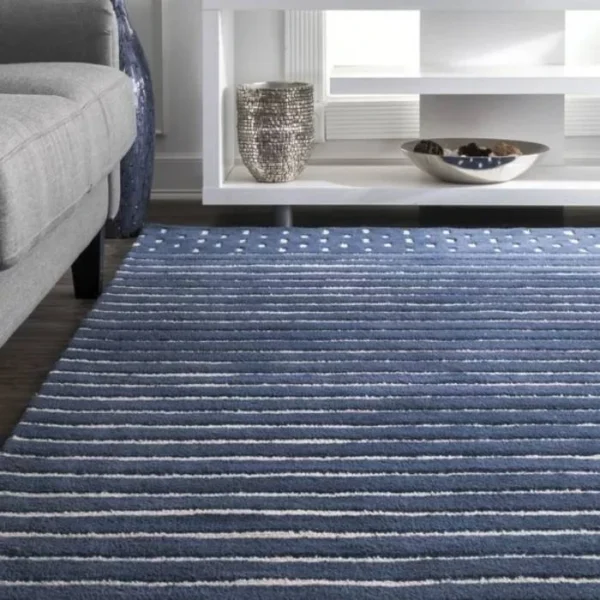 Mandia Wool Striped Round Rug img 1