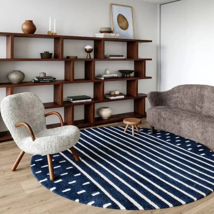 Mandia Wool Striped Round Rug