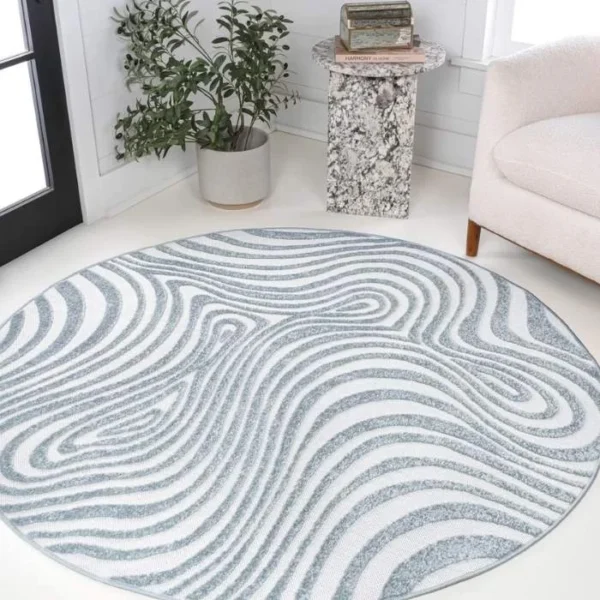 Maribo Groovy Striped Round Rug
