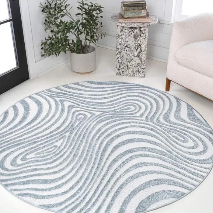 Maribo Groovy Striped Round Rug