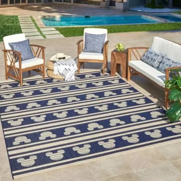 Mickey Stripes Outdoor Rug