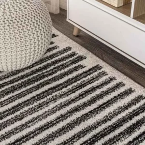 Modern Berber Stripe Round Rug img 1