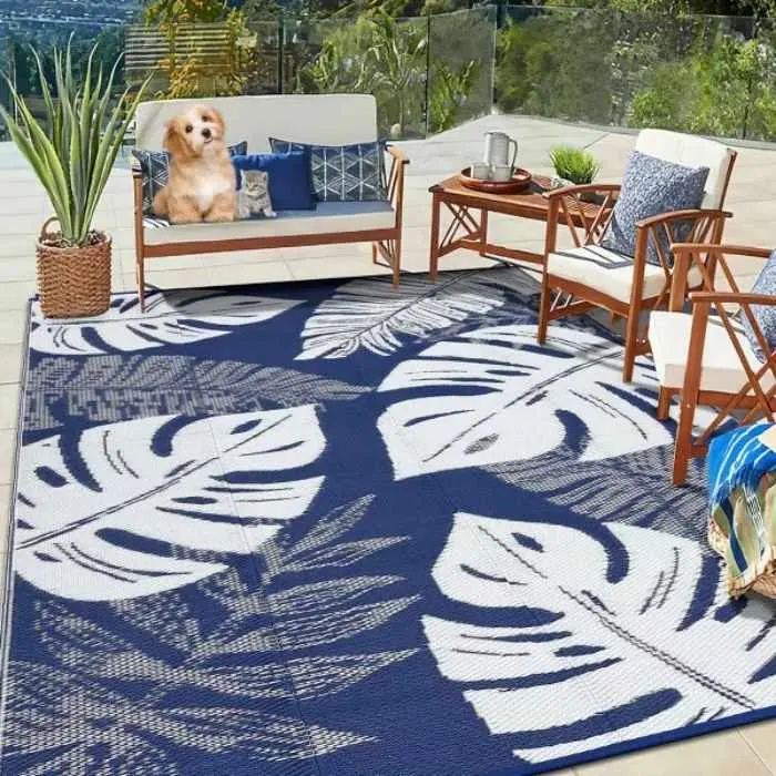 Modern Leaves Outdoor Rug