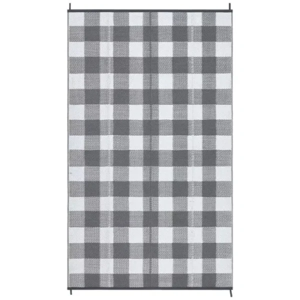 Modern Plaid Outdoor Rug img 2