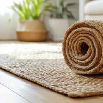 Natural Fiber Jute Rug Texture in Dubai