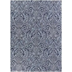Paisley Blue Outdoor Rug img 2