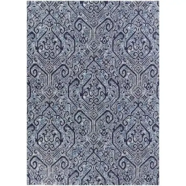 Paisley Blue Outdoor Rug img 2