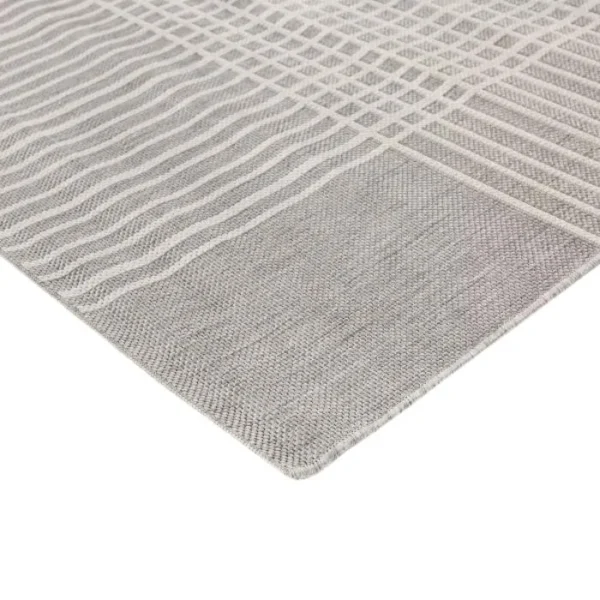 Plaid Gray Outdoor Rug img 2