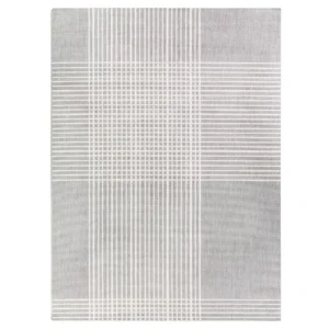 Plaid Gray Outdoor Rug - Image 4
