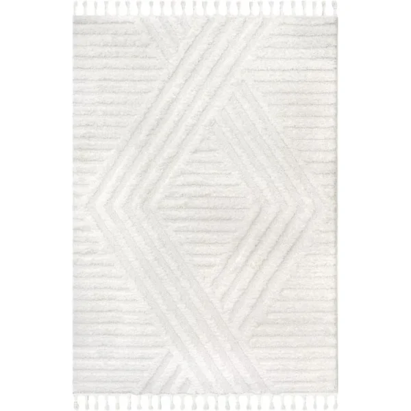 Risette Geometric Shaggy Rug img 3
