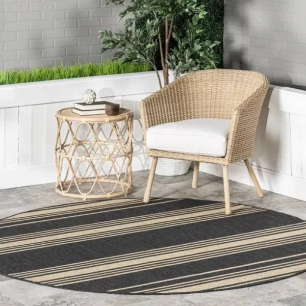 Romy Striped Indoor Round Rug