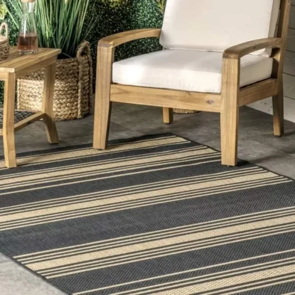 Romy Striped Indoor Round Rug img 1