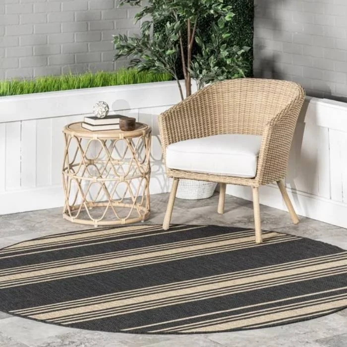 Romy Striped Indoor Round Rug