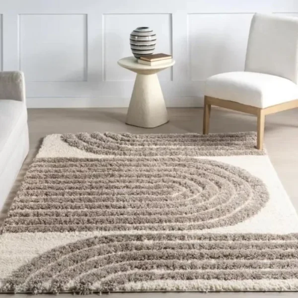Rose Geometric Shaggy Rug