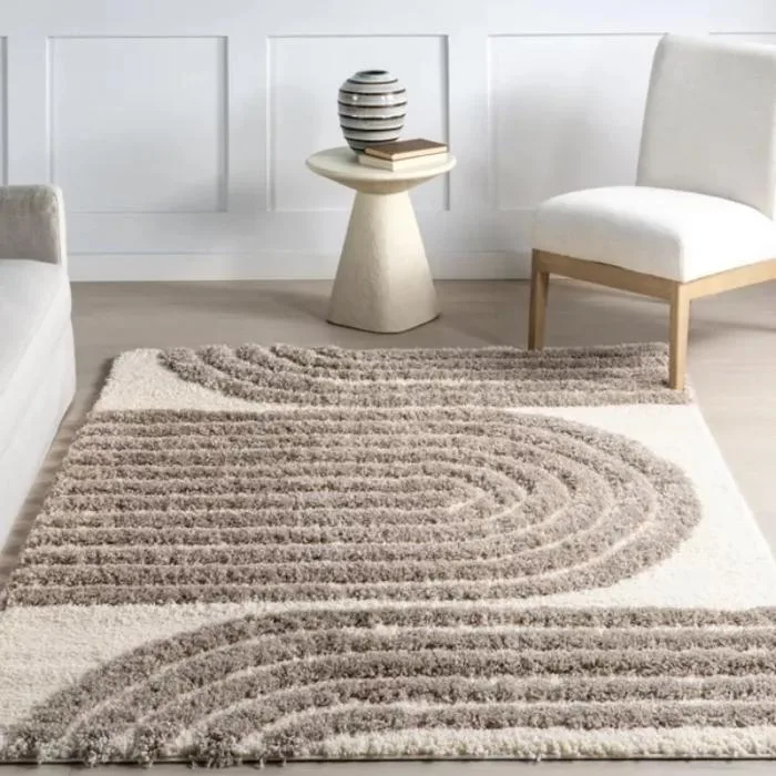 Rose Geometric Shaggy Rug