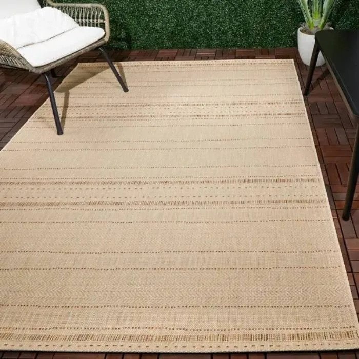 Stitched Stripe Outdoor Rug